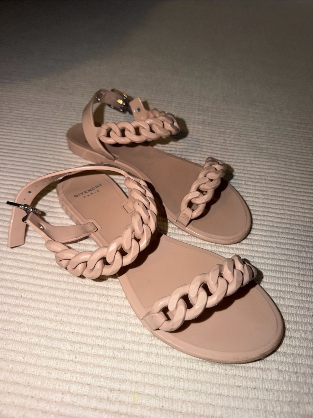 Givenchy Blush Pink Chain-Detail Flat Sandals - Picture 3 of 7